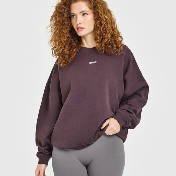 Oner Mid Weight Sweatshirt Color: Umber Brown Size: Small - Picture 2 of 4